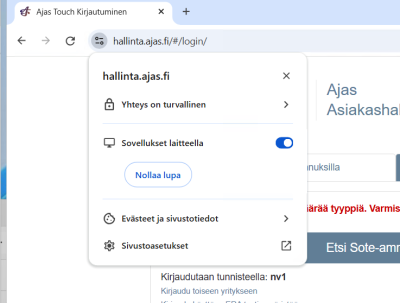 Chrome sovellukset laitteella sivustoasetukset.png